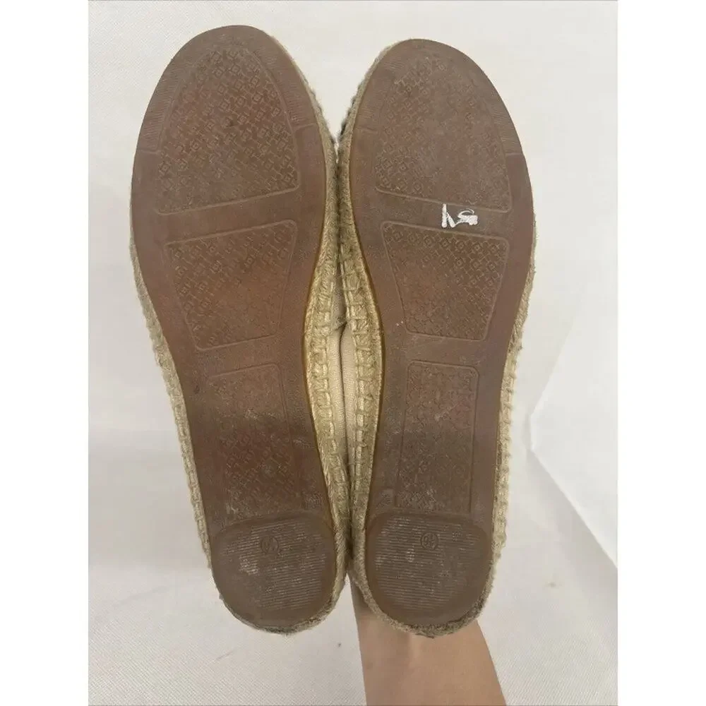 Tory Burch Dulce de Leche Black Cap Toe Espadrille Color Block Size 9.5